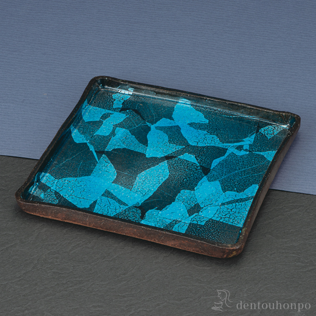 【送料無料】角皿 トルコ釉銀彩≪在庫確認後、1~3営業日で出荷≫ ( 角皿 長皿 焼き魚 さんま おしゃれ 九谷焼 )