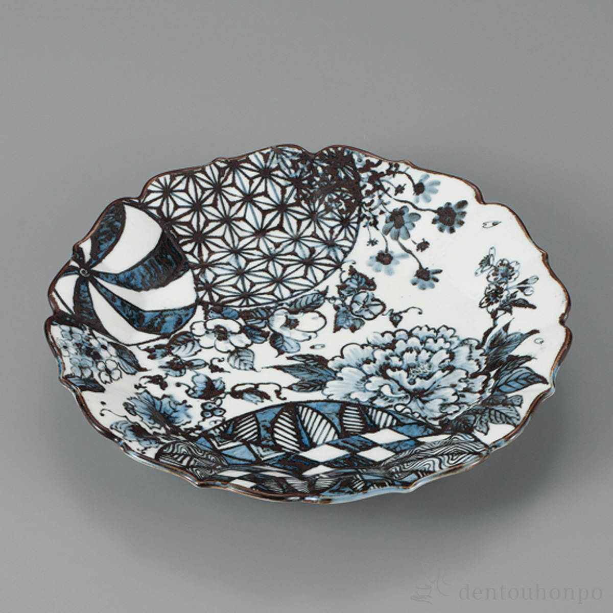 【送料無料】盛皿 花寄せ 10号≪在庫確認後、1~3営業日で出荷≫ ( 盛皿 プレート テーブルウェア 食器 パーティー 九谷焼 )