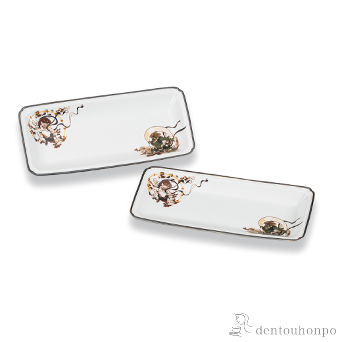 皿 風神雷神 8号 ペア≪在庫確認後、1~3営業日で出荷≫ ( 盛皿 プレート テーブルウェア 食器 パーティー 九谷焼 )