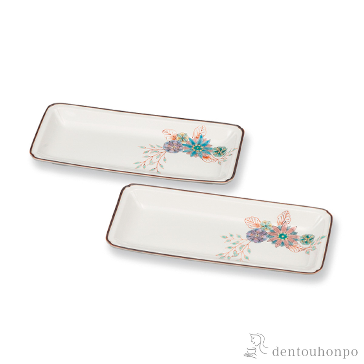 【送料無料】皿 華紋 8号 ペア≪在庫確認後、1~3営業日で出荷≫ ( 盛皿 プレート テーブルウェア 食器 パーティー 九谷焼 )