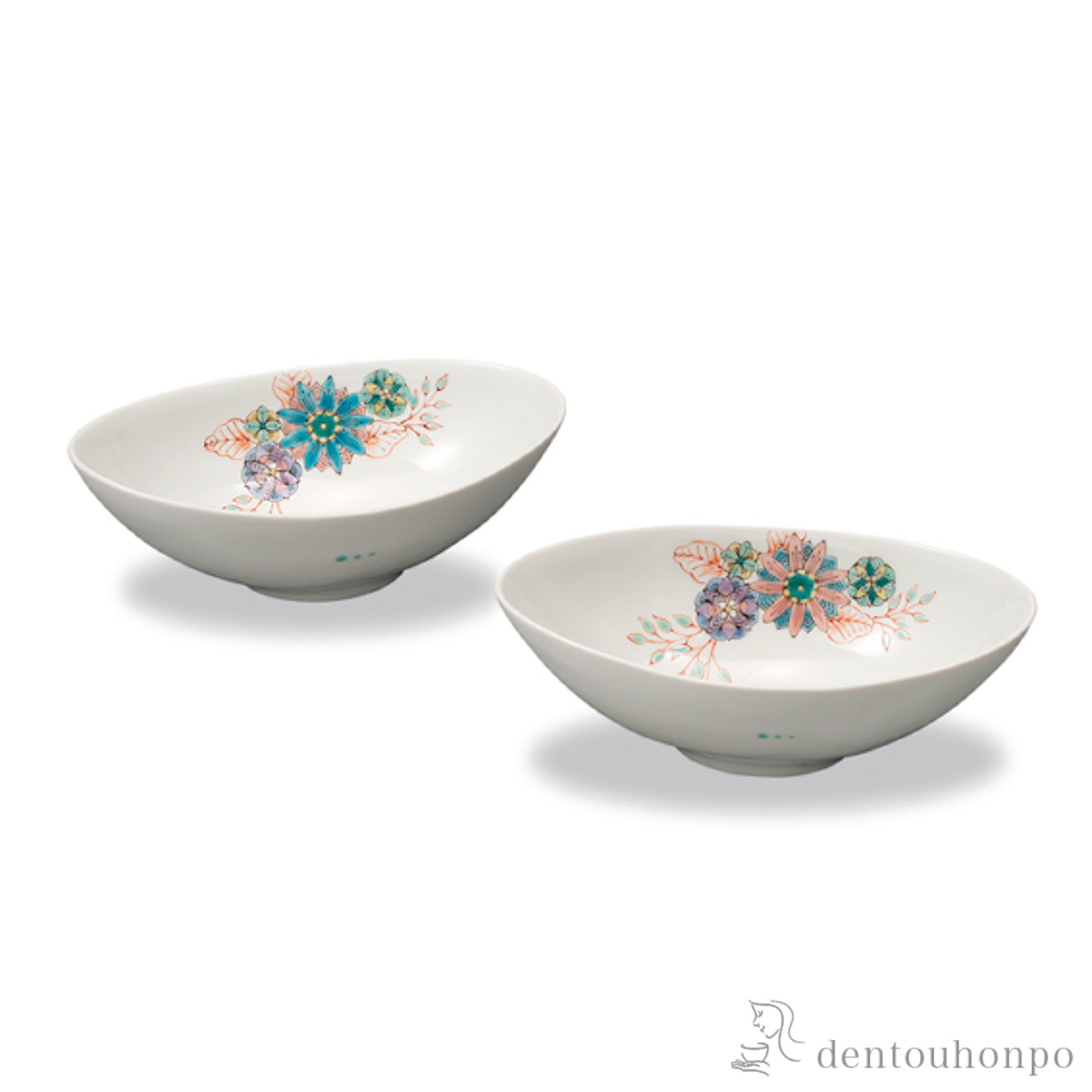 【送料無料】鉢 華紋 6.5号 ペア≪在庫確認後、1~3営業日で出荷≫ ( 和食 食器 おつまみ 朝食 煮物 九谷焼 )