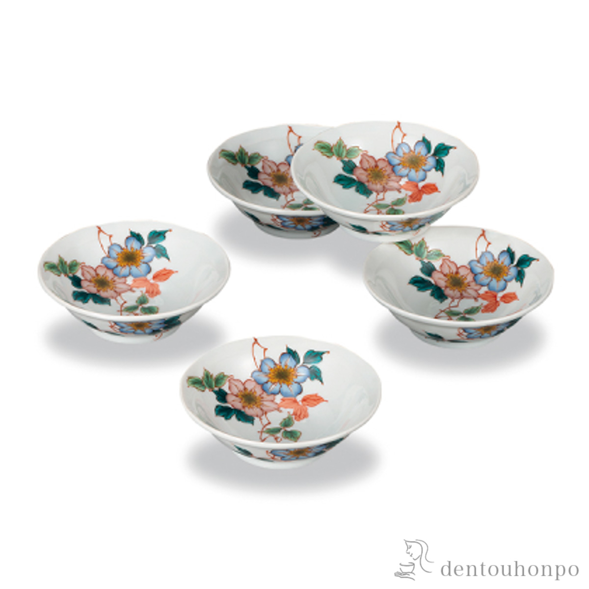 小鉢揃 鉄仙 3.3号 5枚セット≪在庫確認後、1~3営業日で出荷≫ ( 和食 食器 おつまみ 朝食 料理 九谷焼 )