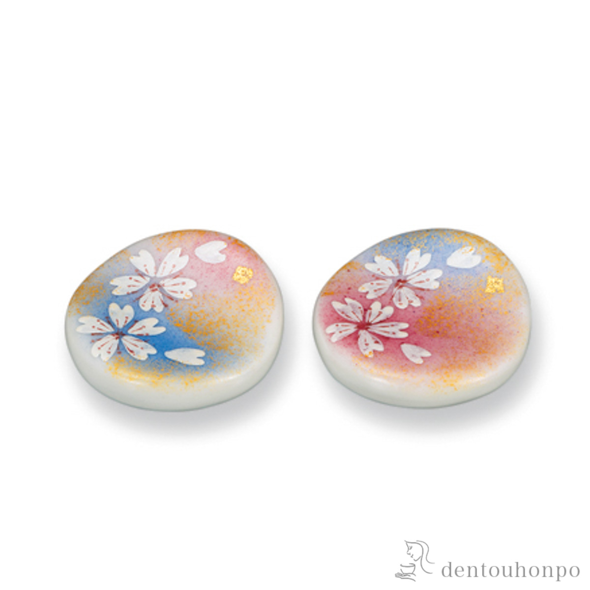 箸置 花の舞 ペア≪在庫確認後、1~3営業日で出荷≫ ( ギフトセット 結婚祝い 箸休め はしおき おしゃれ 九谷焼 )