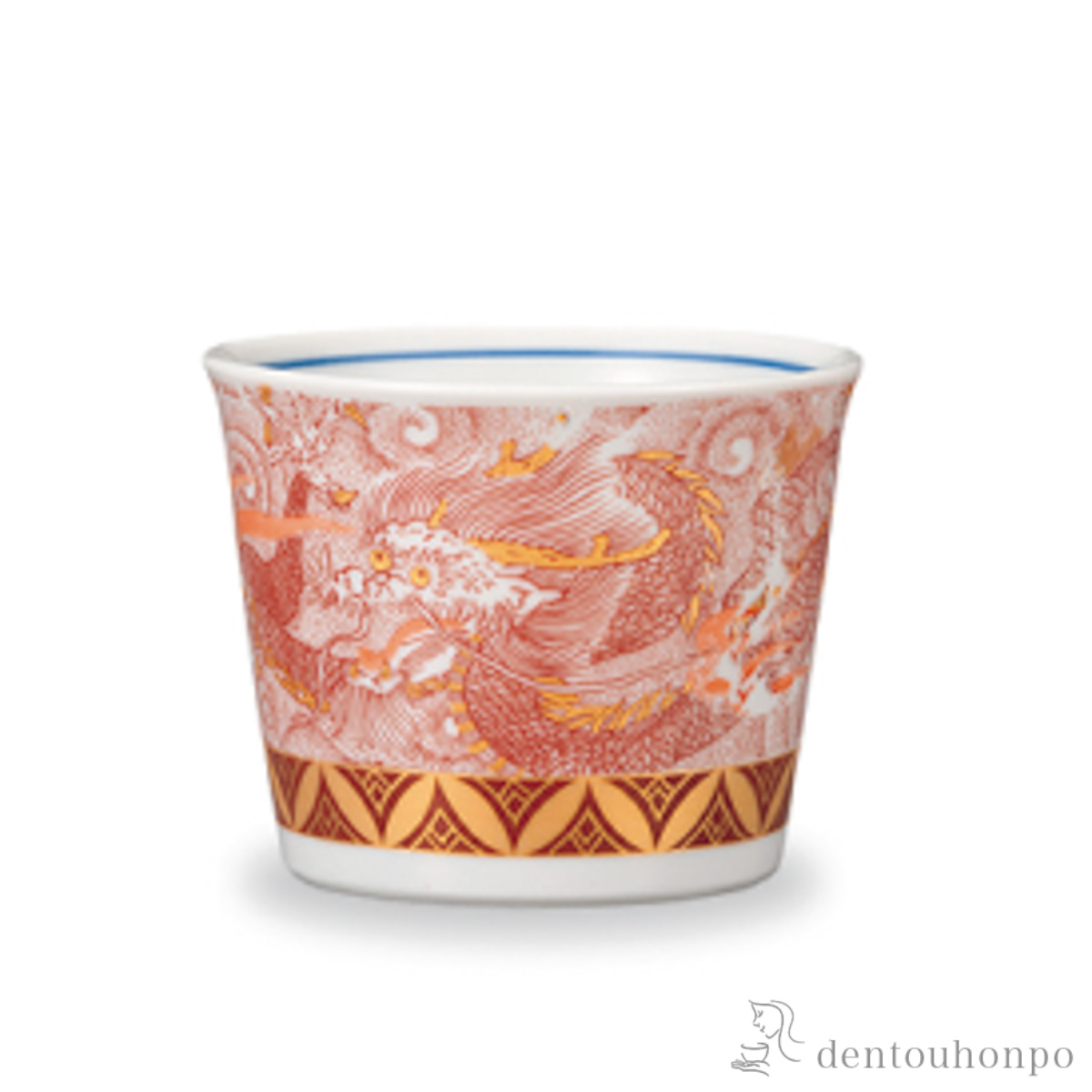 そば猪口 赤絵龍≪在庫確認後、1~3営業日で出荷≫ ( そばちょこ コップ 蕎麦猪口 冷酒カップ 来客用 九谷焼 )