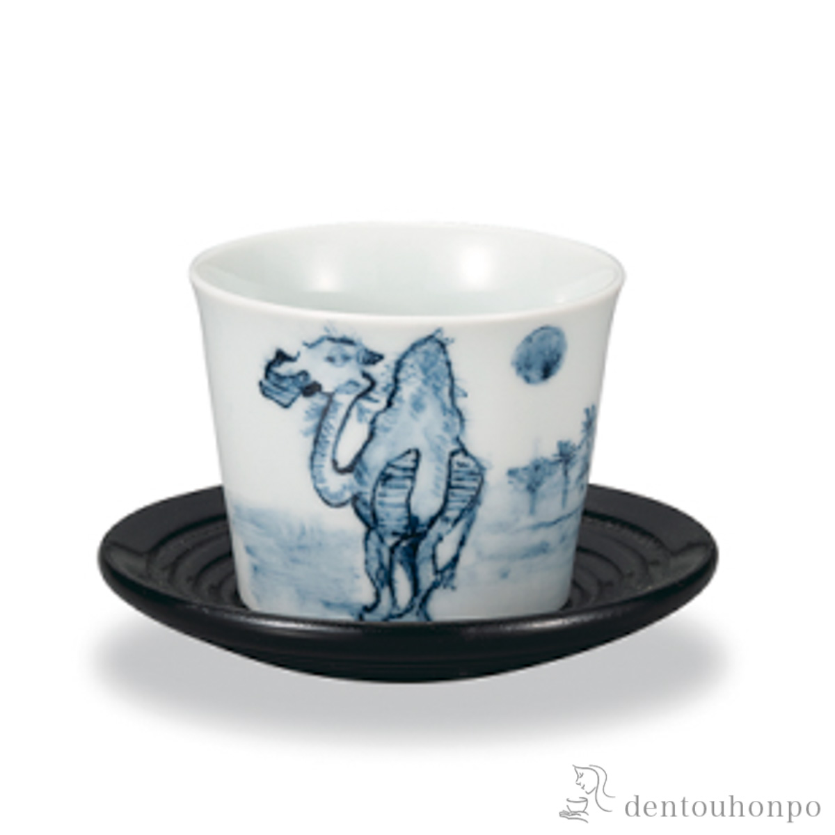 【送料無料】蕎麦猪口 らくだ 茶托付≪在庫確認後、1~3営業日で出荷≫ ( そばちょこ コップ 蕎麦猪口 冷酒カップ 来客用 九谷焼 )