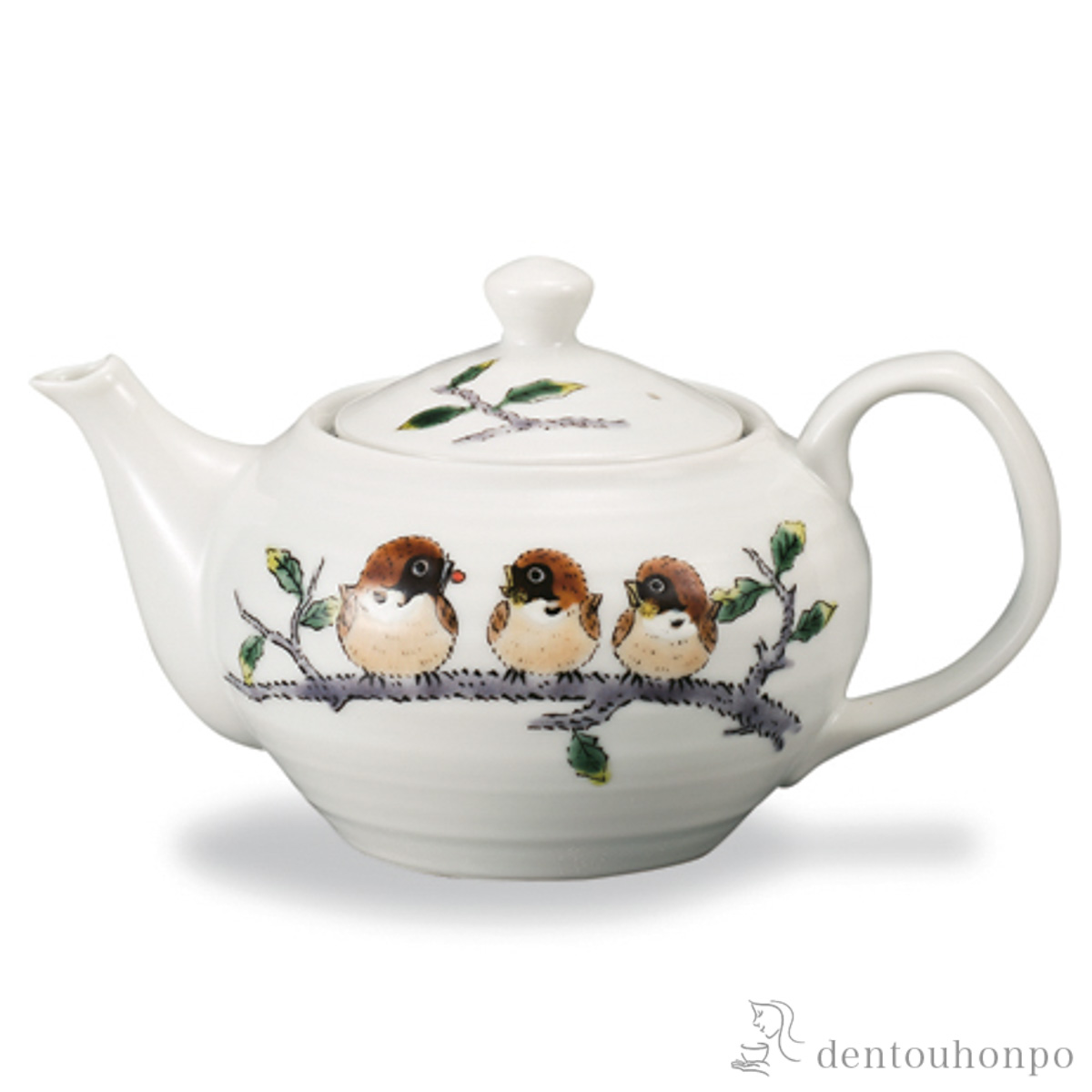 ポット急須 丸々雀 茶こし付≪在庫確認後、1~3営業日で出荷≫ ( 母の日 プレゼント 初任給 ティーポット お茶 煎茶 日本茶 おすすめ 九谷焼 )