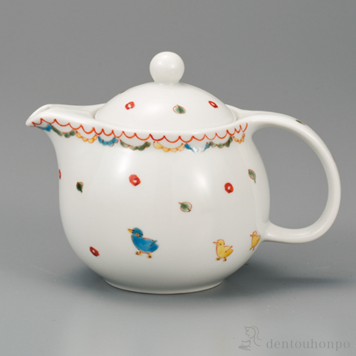 ポット急須 小鳥の発表会 茶こし付≪在庫確認後、1~3営業日で出荷≫ ( ティーポット お茶 煎茶 日本茶 おすすめ 九谷焼 )