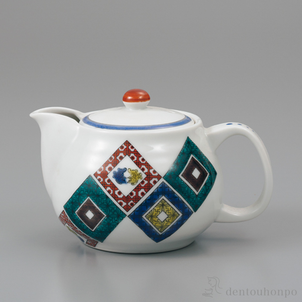 ポット急須 石畳の図 茶こし付≪在庫確認後、1~3営業日で出荷≫ ( ティーポット お茶 煎茶 日本茶 おすすめ 九谷焼 )