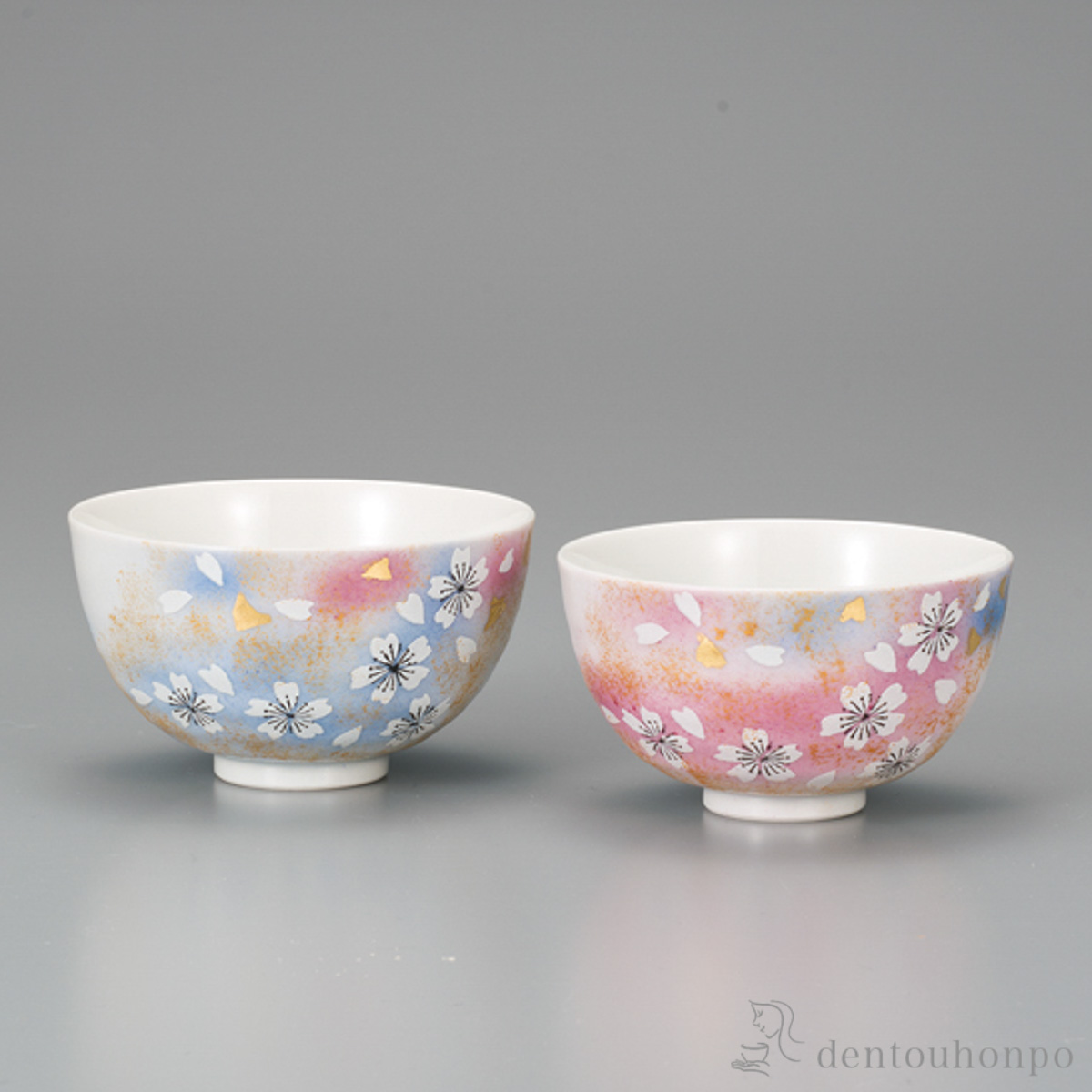 組飯碗 花の舞 ペア≪在庫確認後、1~3営業日で出荷≫ ( ギフト プレゼント ご飯茶碗 結婚祝い おすすめ 九谷焼 )