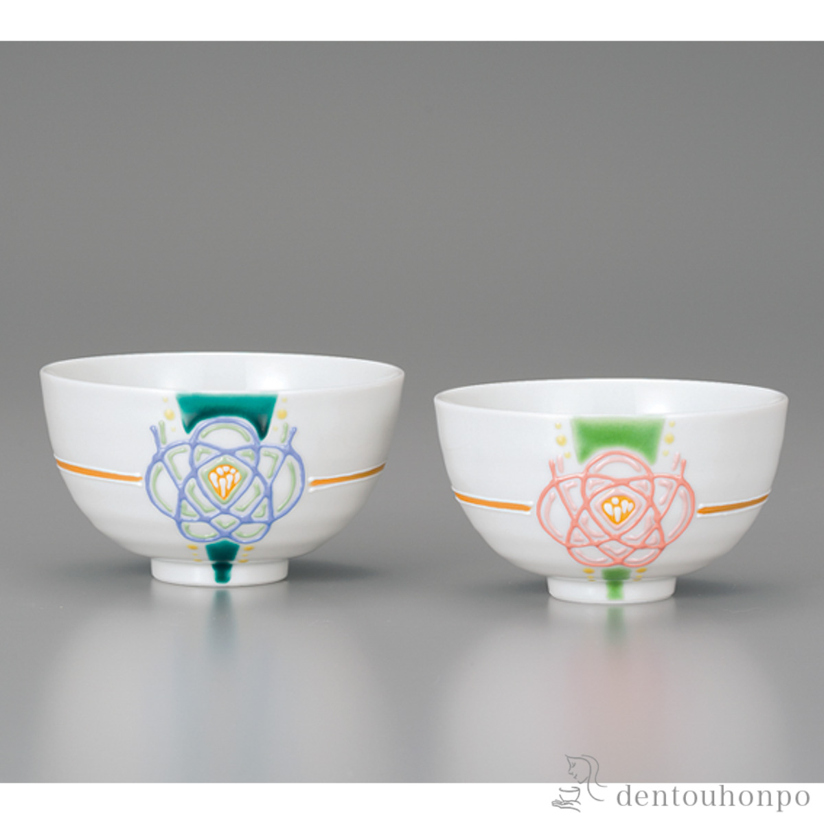 【送料無料】組飯碗 水引梅 ペア≪在庫確認後、1~3営業日で出荷≫ ( ギフト プレゼント ご飯茶碗 結婚祝い おすすめ 九谷焼 )