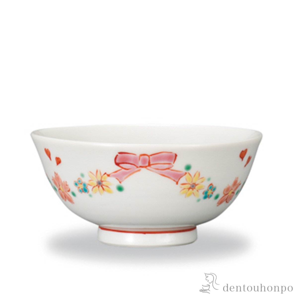 プチ飯碗 リボン≪在庫確認後、1~3営業日で出荷≫ ( ごはん 白ご飯 お茶碗 飯碗 おすすめ 九谷焼 )