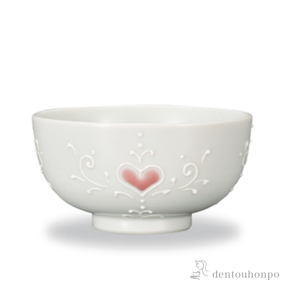 【送料無料】プチ飯碗 白盛ハート≪在庫確認後、1~3営業日で出荷≫ ( ごはん 白ご飯 お茶碗 飯碗 おすすめ 九谷焼 )