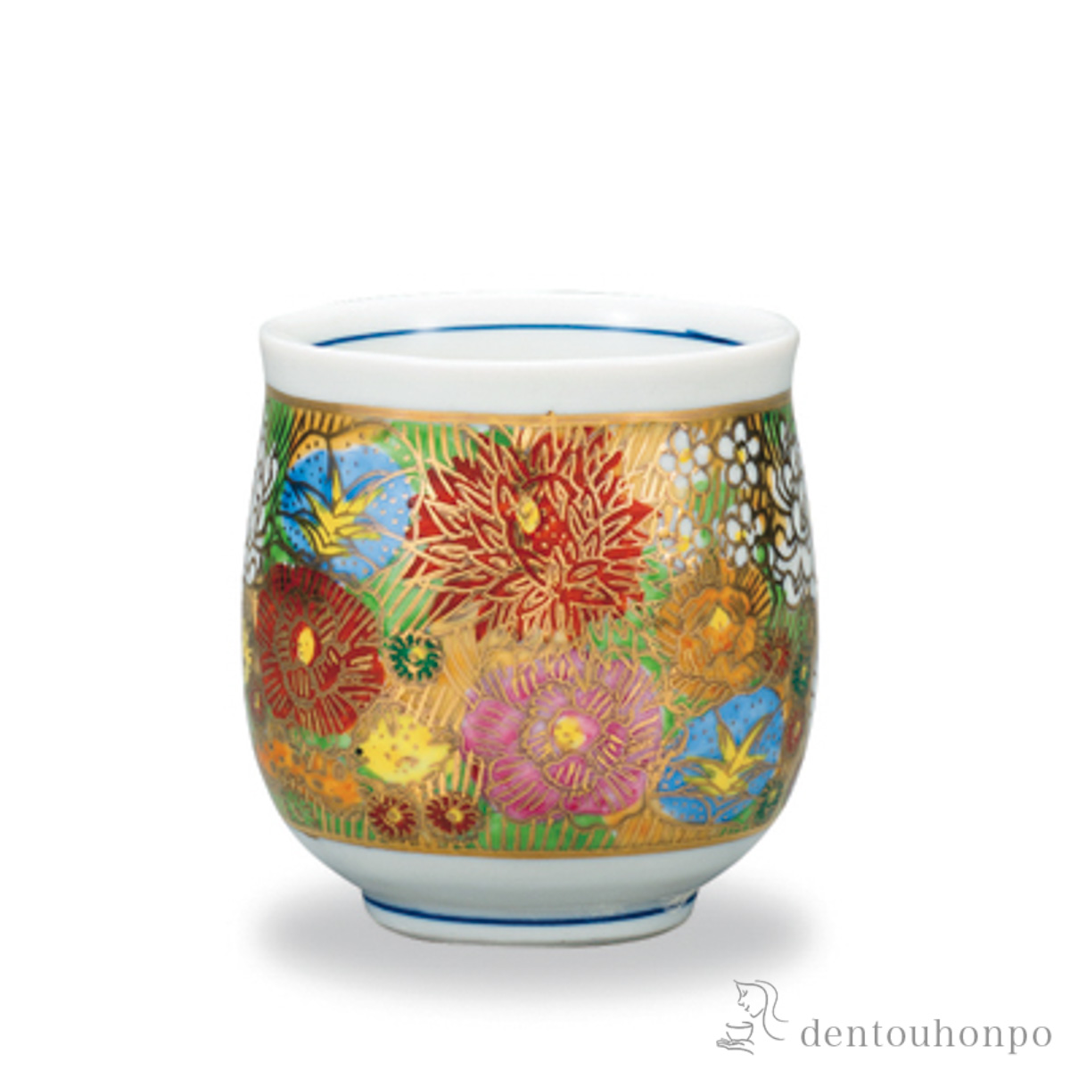 湯呑 金花詰≪在庫確認後、1~3営業日で出荷≫ ( 湯のみ ゆのみ 湯飲み カップ プレゼント 九谷焼 )