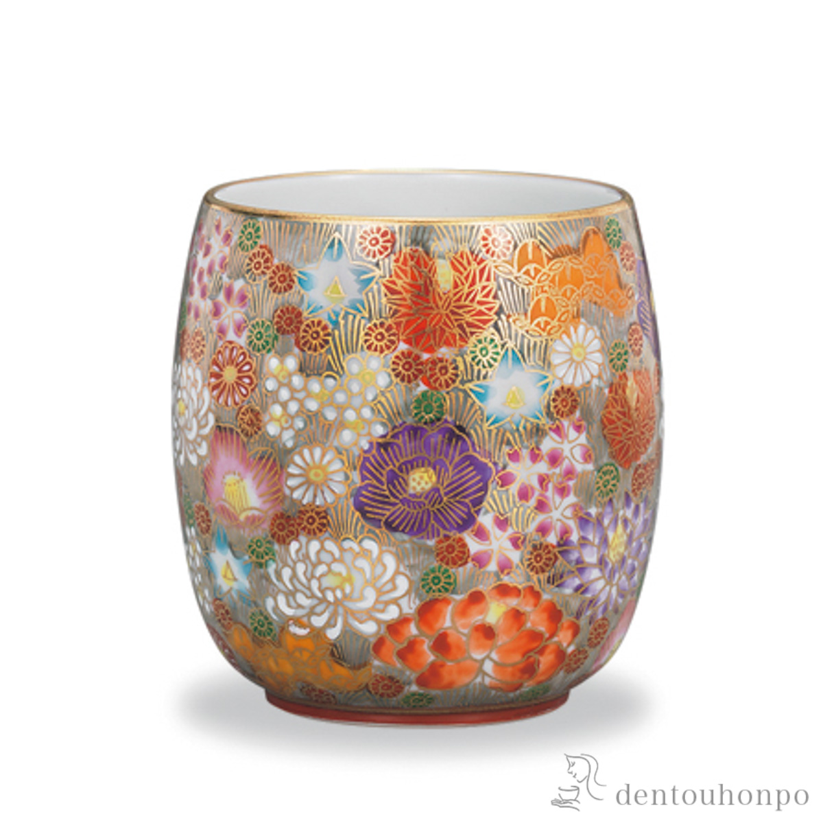 【送料無料】湯呑 金花詰≪在庫確認後、1~3営業日で出荷≫ ( 湯のみ ゆのみ 湯飲み カップ プレゼント 九谷焼 )