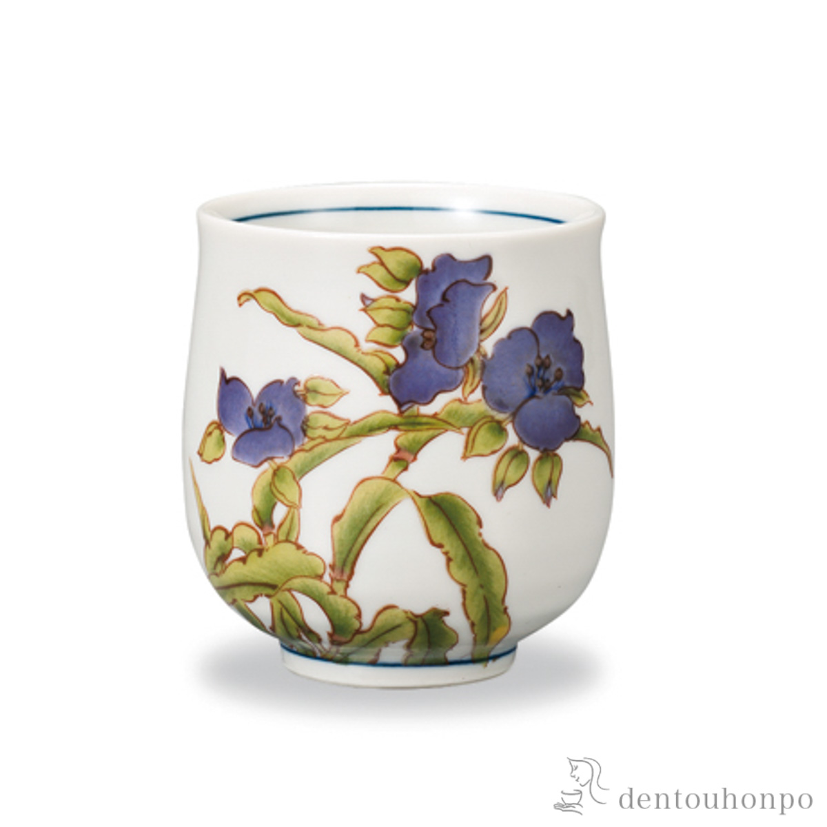 湯呑 12か月の花 紫露草（6月）≪在庫確認後、1~3営業日で出荷≫ ( 湯のみ ゆのみ 湯飲み カップ プレゼント 九谷焼 )