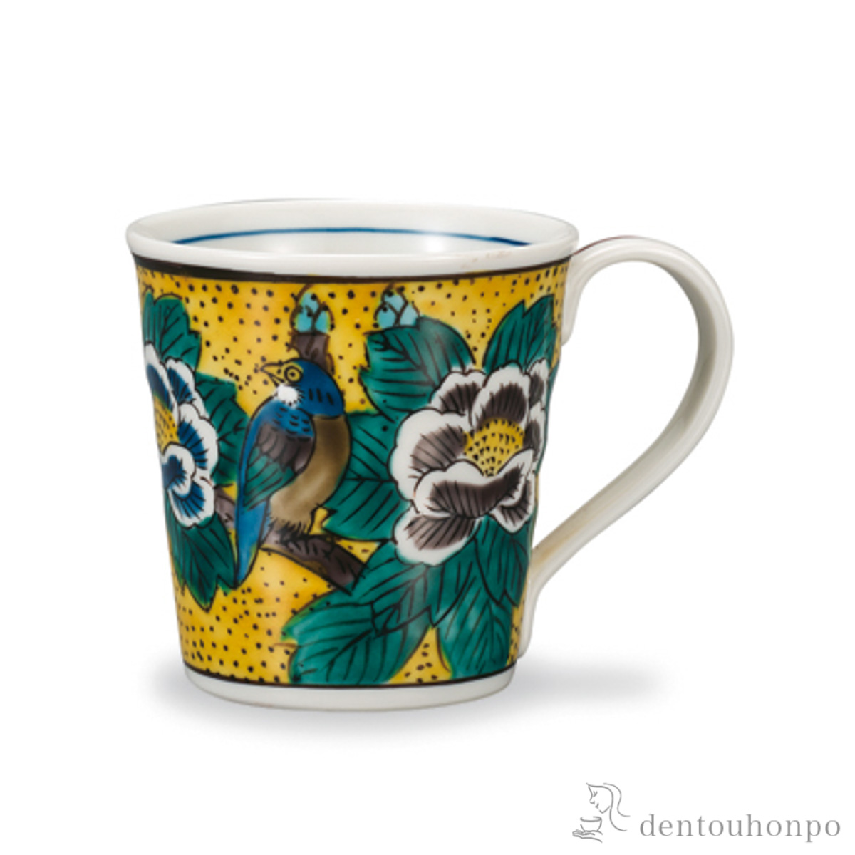 マグカップ 吉田屋風牡丹に鳥≪在庫確認後、1~3営業日で出荷≫ ( プレゼント デザイン マグ オリジナル タンブラー 九谷焼 )