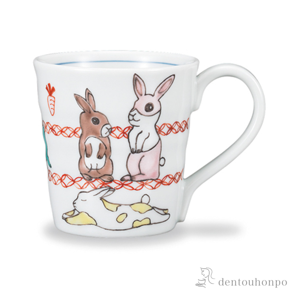 【送料無料】マグカップ 彩 ウサギ≪在庫確認後、1~3営業日で出荷≫ ( プレゼント デザイン マグ オリジナル タンブラー 九谷焼 )