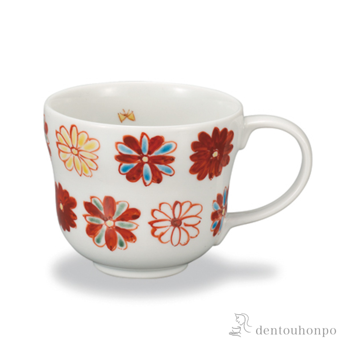 【送料無料】マグカップ 赤い花≪在庫確認後、1~3営業日で出荷≫ ( プレゼント デザイン マグ オリジナル タンブラー 九谷焼 )