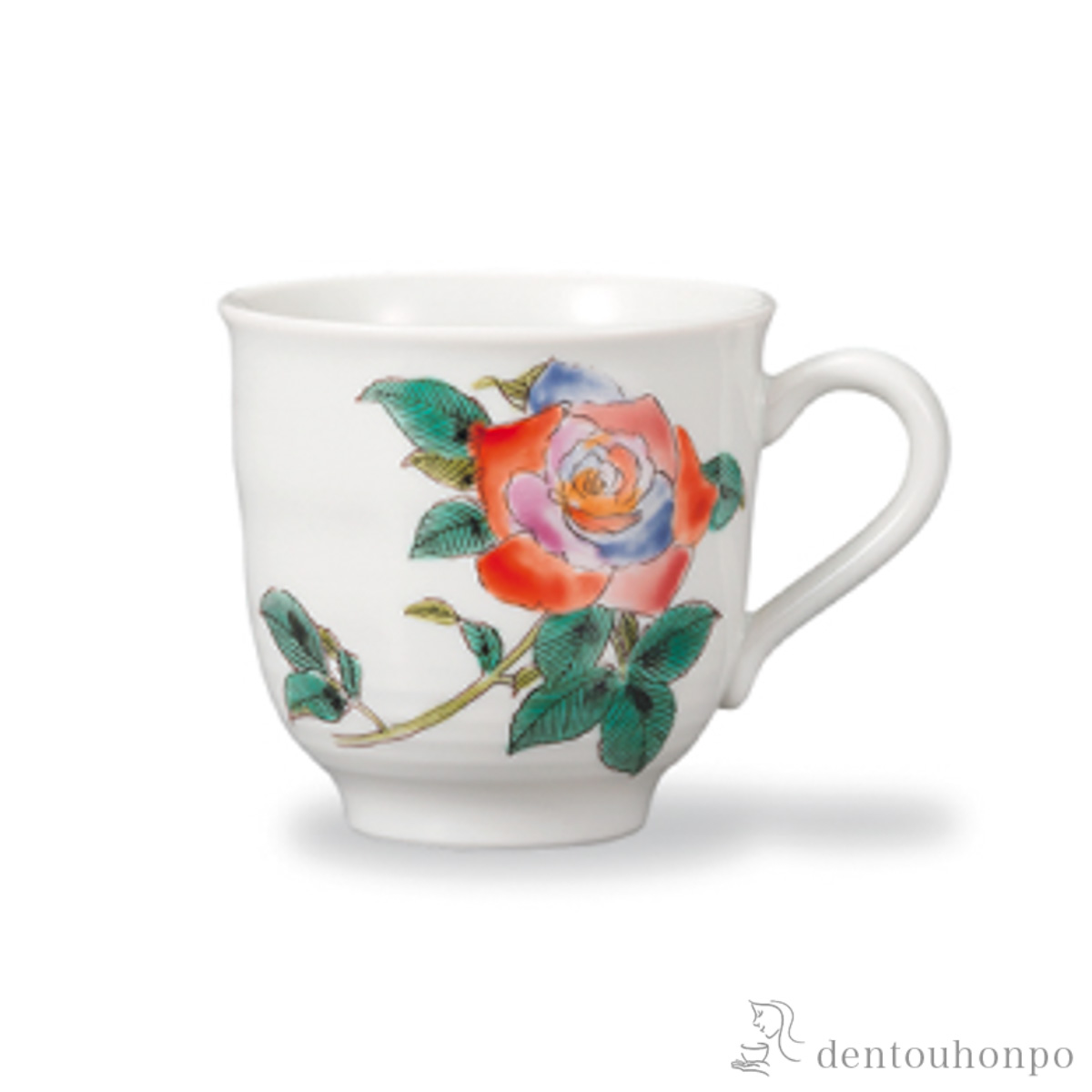 【送料無料】マグカップ 色絵バラ≪在庫確認後、1~3営業日で出荷≫ ( プレゼント デザイン マグ オリジナル タンブラー 九谷焼 )