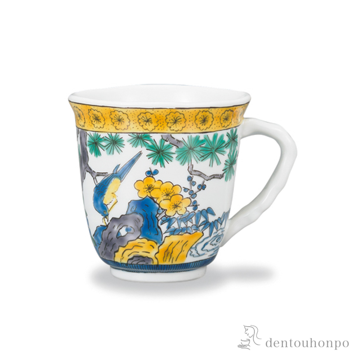 【送料無料】マグカップ 古九谷風花鳥≪在庫確認後、1~3営業日で出荷≫ ( プレゼント デザイン マグ オリジナル タンブラー 九谷焼 )