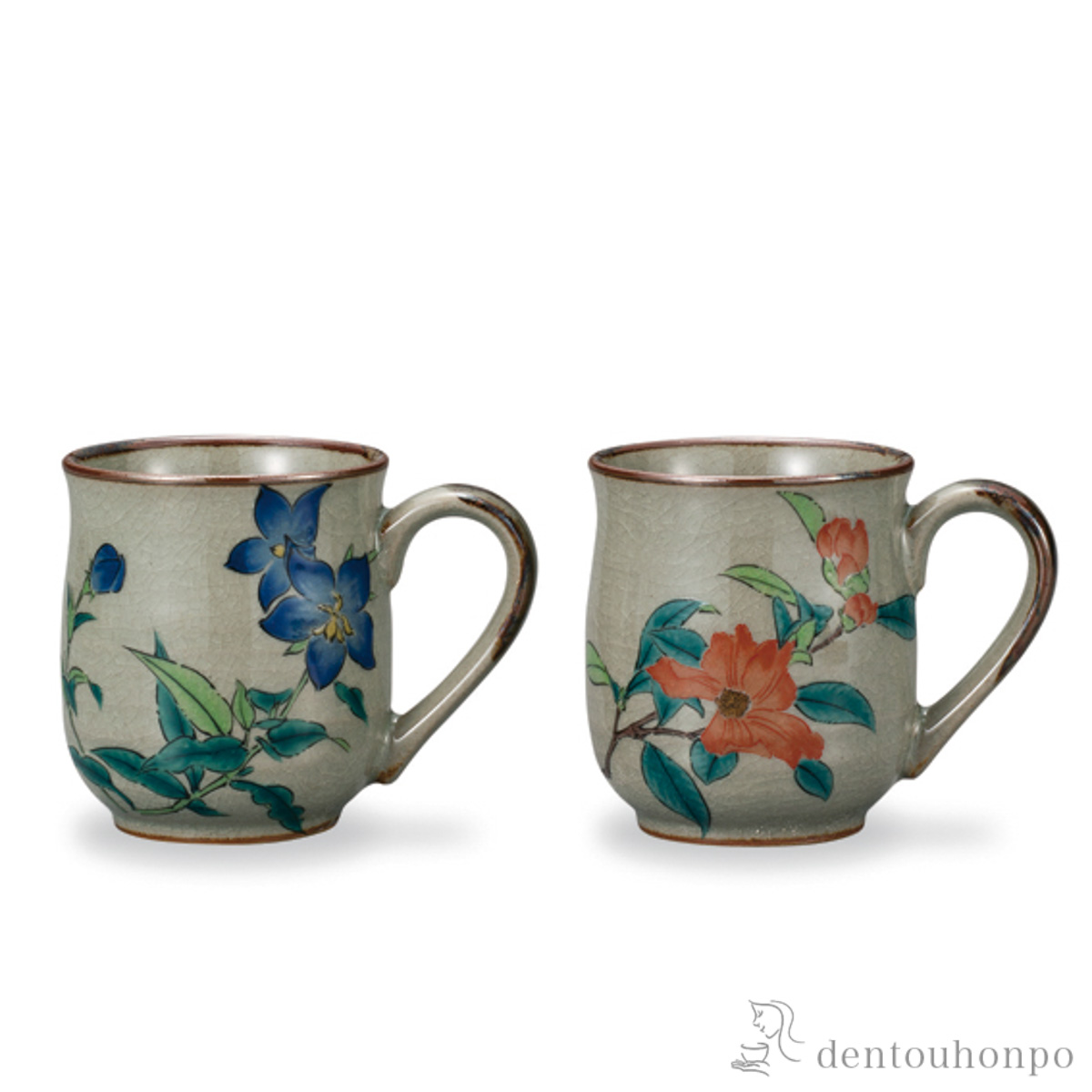 【送料無料】マグカップ 花紋 ペア≪在庫確認後、1~3営業日で出荷≫ ( プレゼント デザイン マグ オリジナル タンブラー 九谷焼 )