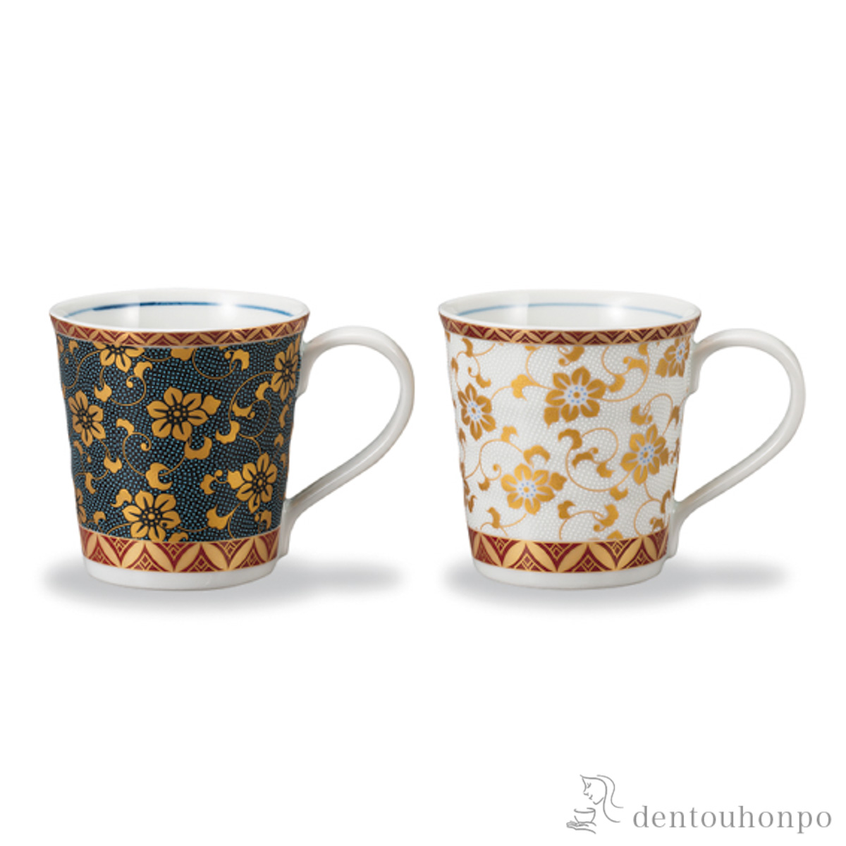【送料無料】マグカップ 鉄仙唐草 ペア≪在庫確認後、1~3営業日で出荷≫ ( プレゼント デザイン マグ オリジナル タンブラー 九谷焼 )