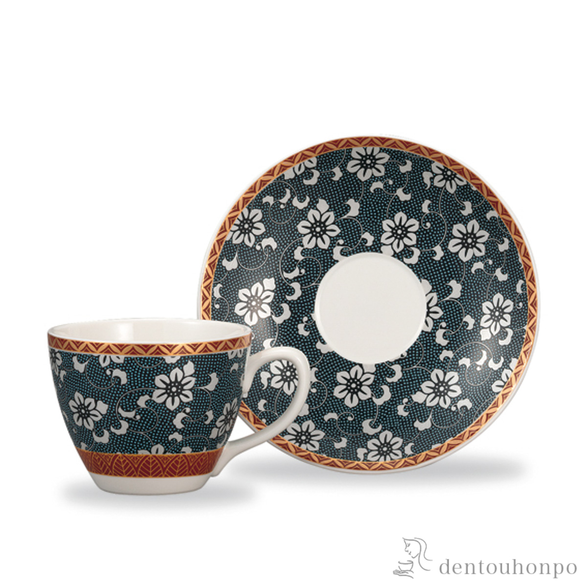 【送料無料】カップ＆ソーサー 鉄仙紋≪在庫確認後、1~3営業日で出荷≫ ( セット ソーサー ティーカップ 美味しい おすすめ 九谷焼 )