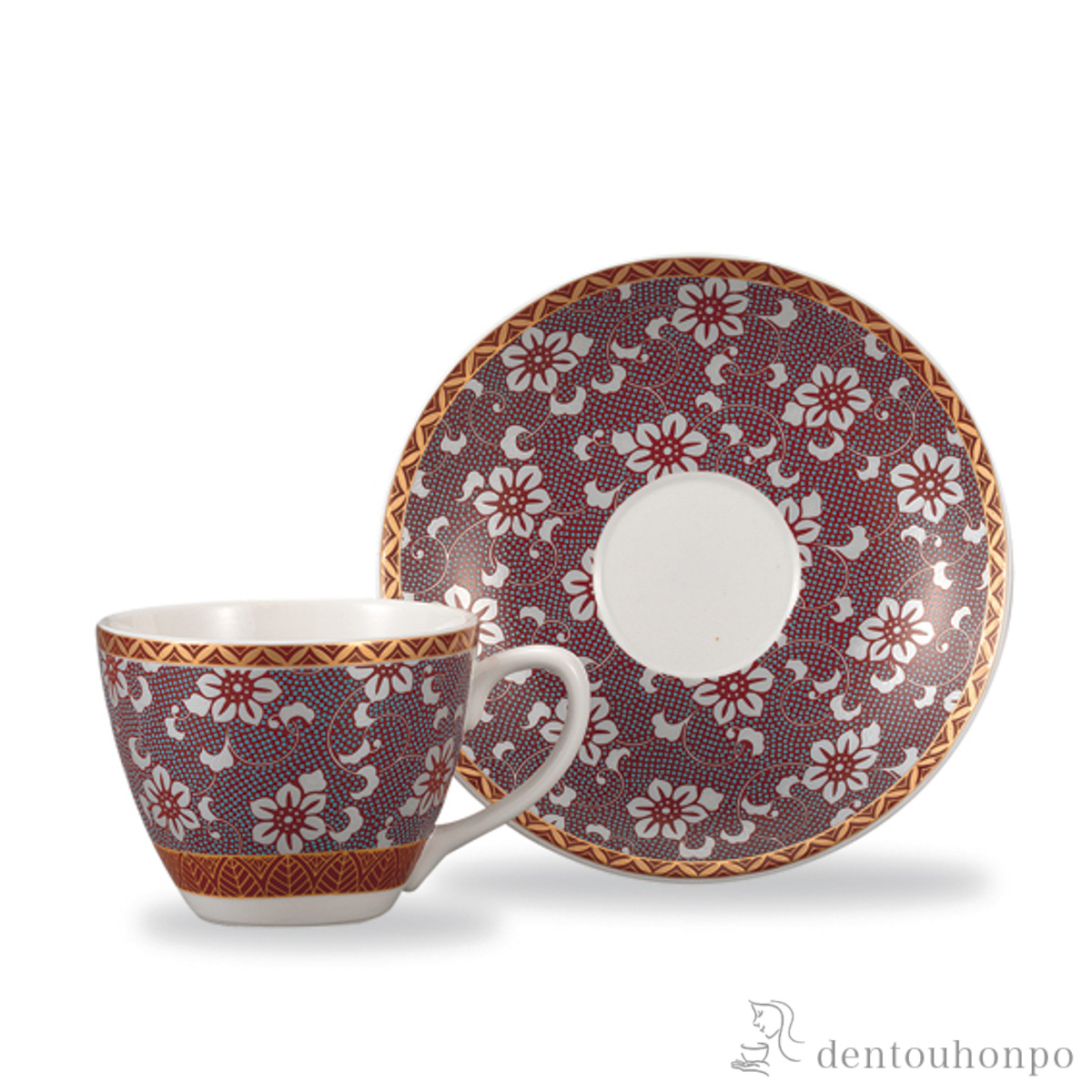 【送料無料】カップ＆ソーサー 鉄仙紋マロン≪在庫確認後、1~3営業日で出荷≫ ( セット ソーサー ティーカップ 美味しい おすすめ 九谷焼 )