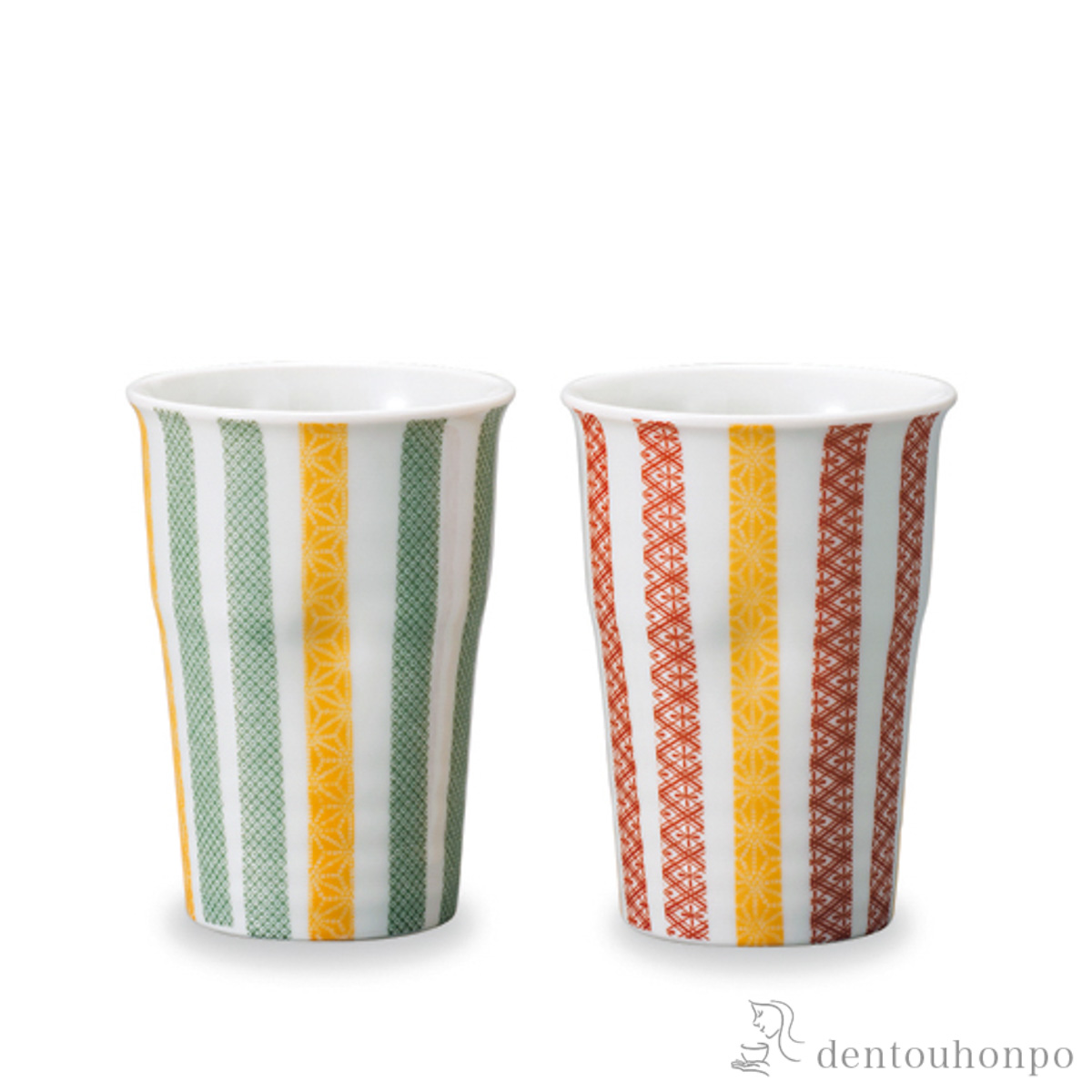 【送料無料】フリーカップ 千代紙 ペア≪在庫確認後、1~3営業日で出荷≫ ( 焼酎グラス ビアカップ ビールグラス フリーカップ グラス 九谷焼 )