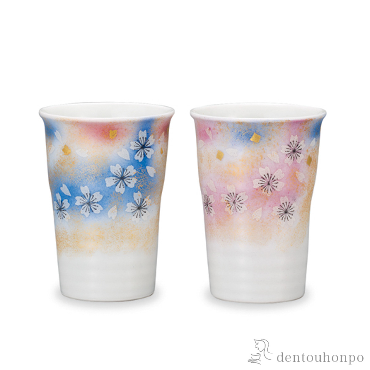 フリーカップ 花の舞 ペア≪在庫確認後、1~3営業日で出荷≫ ( 焼酎グラス ビアカップ ビールグラス フリーカップ グラス 九谷焼 )