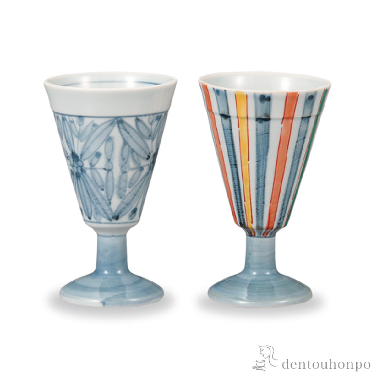 ワインカップ　 十草 ペルシャ紋 ペア≪在庫確認後、1~3営業日で出荷≫ ( ワインカップ 酒器 日本酒 冷酒 人気 九谷焼 )