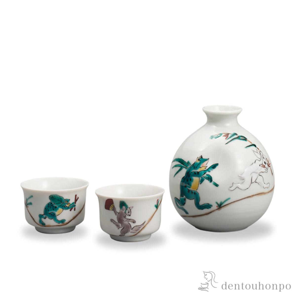 【送料無料】晩酌揃 鳥獣戯画≪在庫確認後、1~3営業日で出荷≫ ( 酒器 日本酒 冷酒 プレゼント 人気 九谷焼 )