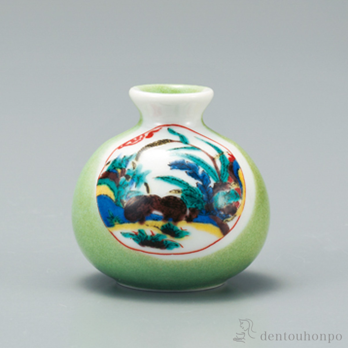 一輪生 古九谷画風 1.8号≪在庫確認後、1~3営業日で出荷≫ ( 花瓶 おしゃれ 花器 フラワーベース おすすめ 九谷焼 )