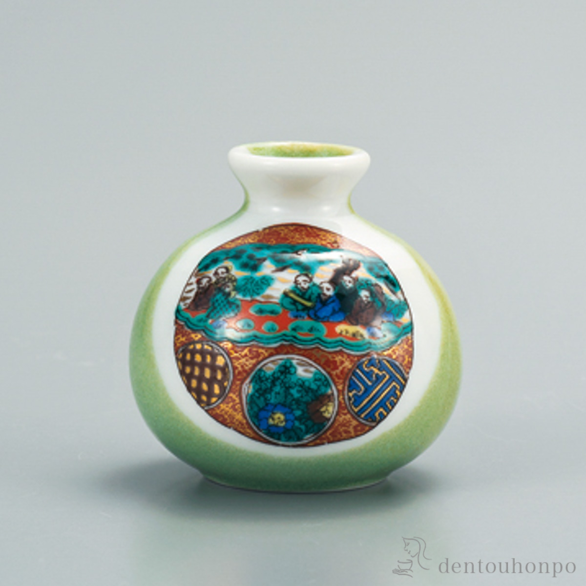 一輪生 庄三画風 1.8号≪在庫確認後、1~3営業日で出荷≫ ( 花瓶 おしゃれ 花器 フラワーベース おすすめ 九谷焼 )