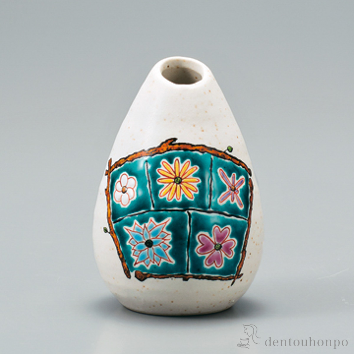 一輪生 フラワーBOX グリーン 3.5号≪在庫確認後、1~3営業日で出荷≫ ( 花瓶 おしゃれ 花器 フラワーベース おすすめ 九谷焼 )