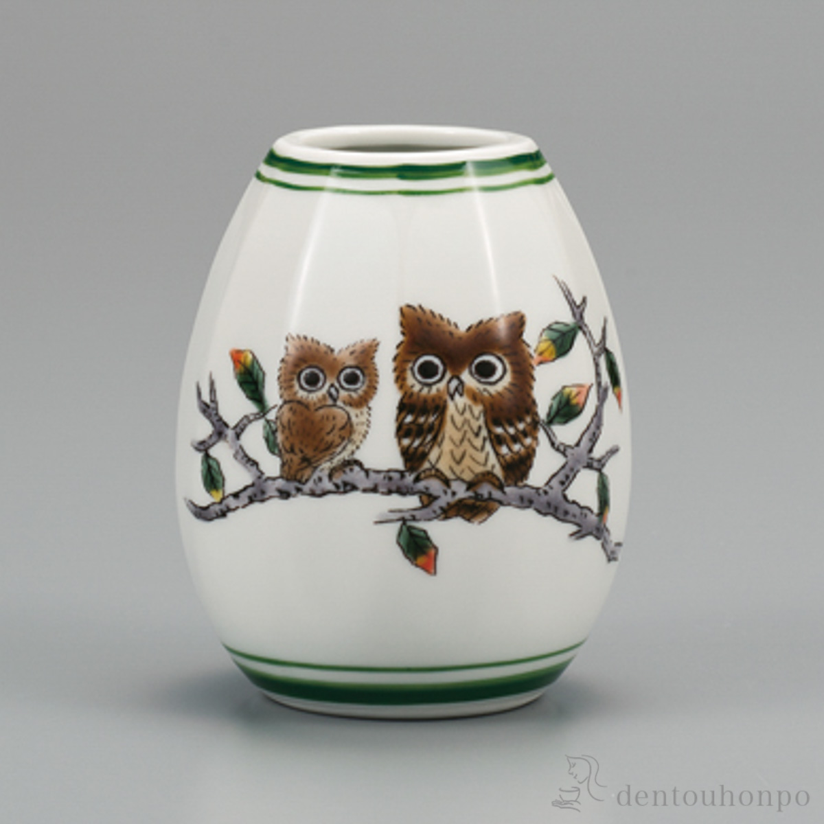 【送料無料】一輪生 ふくろう 3.5号≪在庫確認後、1~3営業日で出荷≫ ( 花瓶 おしゃれ 花器 フラワーベース おすすめ 九谷焼 )