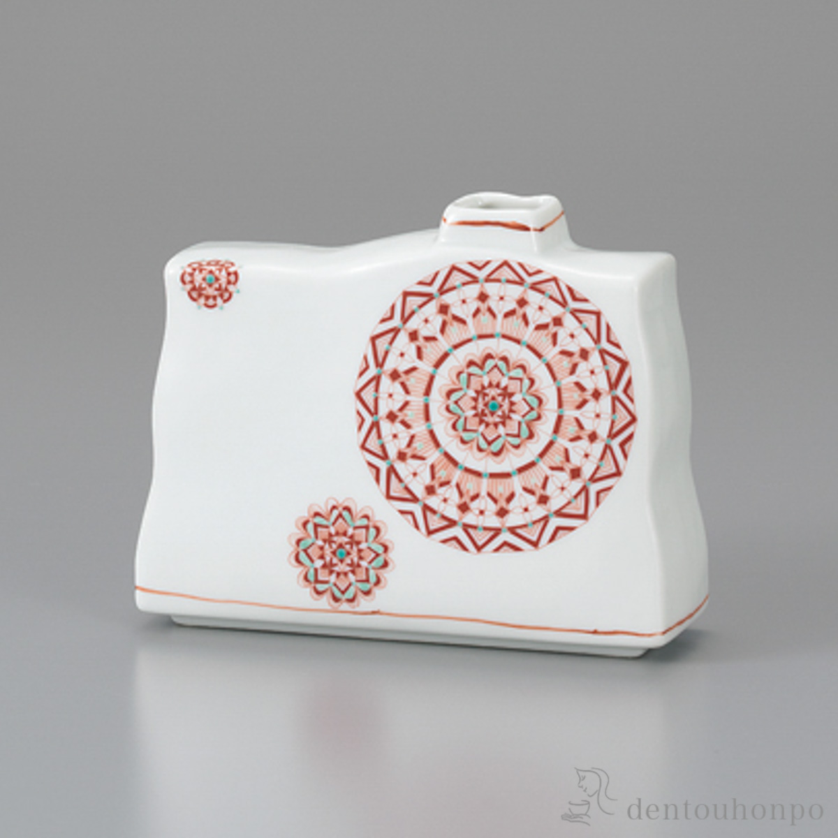 一輪生 赤絵丸紋 5号≪在庫確認後、1~3営業日で出荷≫ ( 花瓶 おしゃれ 花器 フラワーベース おすすめ 九谷焼 )