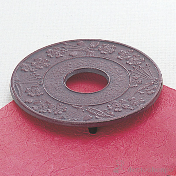 釜敷 丸サクラ チョコ 小≪売り切れました≫ ( 岩鋳 急須 ポット 湯冷まし 茶器 おすすめ 南部鉄器 )