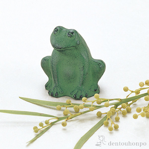 岩鋳 南部鉄器 文鎮 かえる みどり≪13時までのご注文即日発送(休業日を除く)≫ ( 岩鋳 あすつく 母の日 プレゼント 初任給 書道 高級 人気 お土産 おすすめ 南部鉄器 )