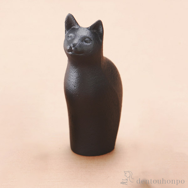 岩鋳 南部鉄器 文鎮 すましネコ 黒≪売り切れました≫ ( 岩鋳 初任給 プレゼント 母の日 書道 高級 人気 お土産 おすすめ 南部鉄器 )