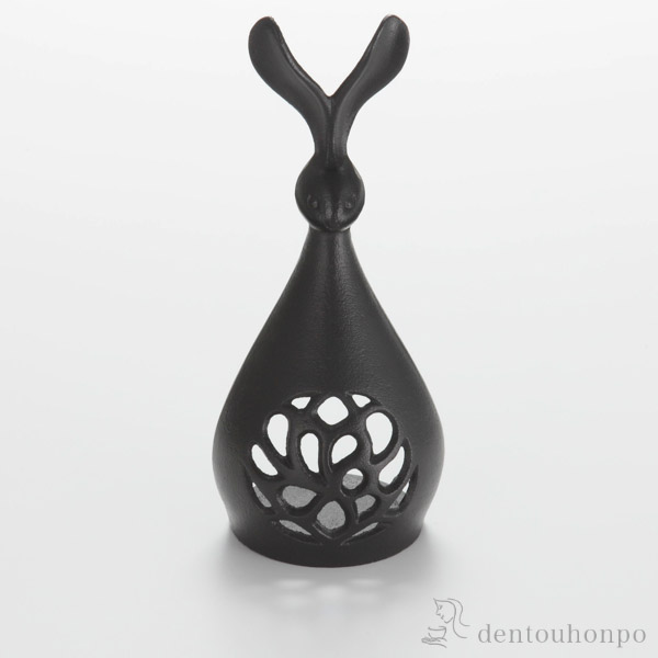 【送料無料】キャンドルスタンド うさぎ 黒≪在庫確認後、7営業日程で出荷≫ ( 岩鋳 手作り 高級 和ろうそく 和室 洋室 南部鉄器 )