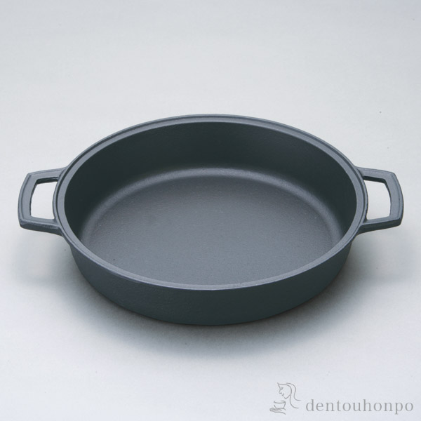 岩鋳 南部鉄器 すき焼鍋 ほほえみ IH対応 内寸25cm≪13時までのご注文即日発送(休業日を除く)≫ ( 岩鋳 あすつく 母の日 プレゼント 初任給 なべ 鉄鍋 鉄分補給 正規品 南部鉄器 )