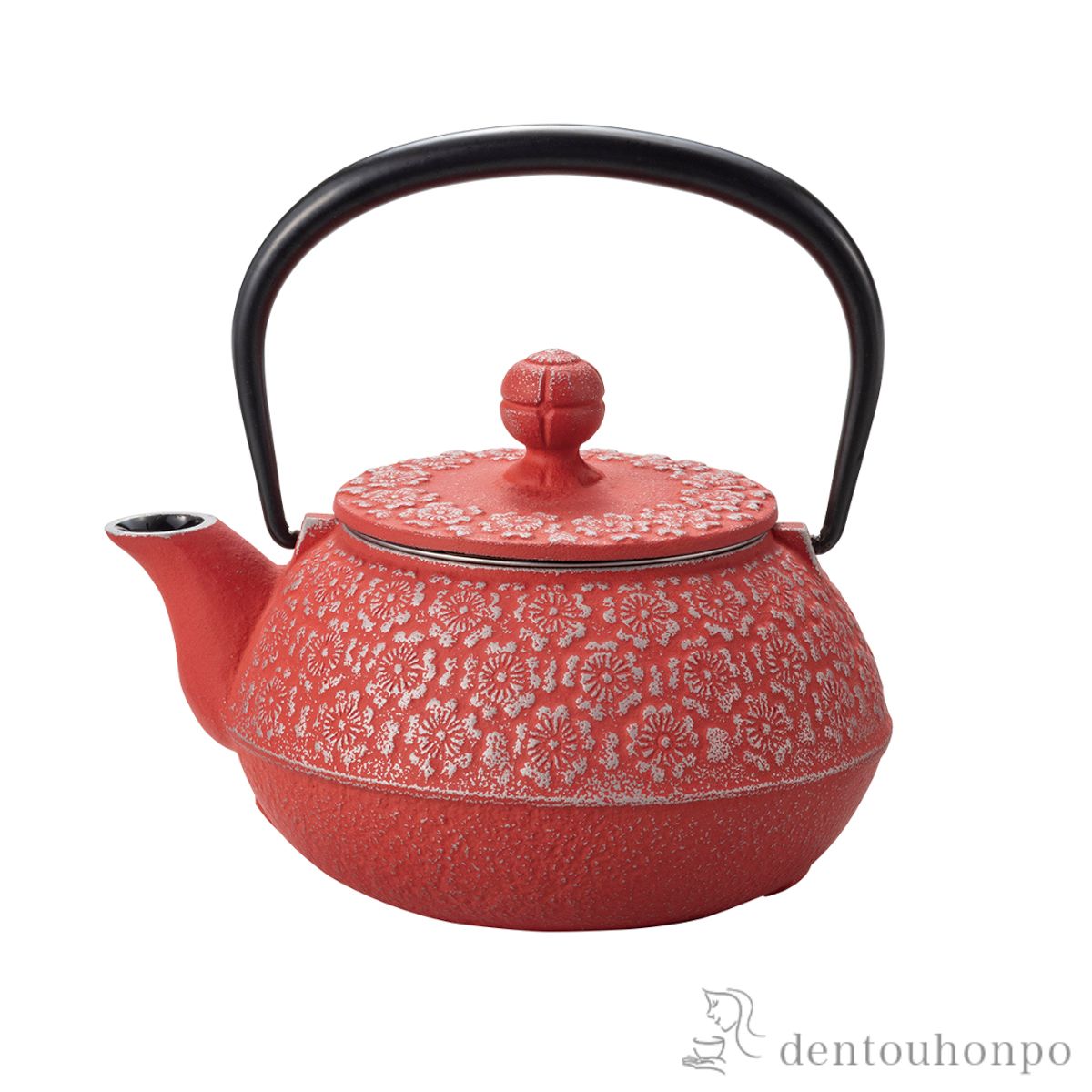 急須3型 桜 銀／ピンク 茶こし付≪売り切れました≫ ( 岩鋳 ティーポット お茶 煎茶 日本茶 おすすめ 南部鉄器 )