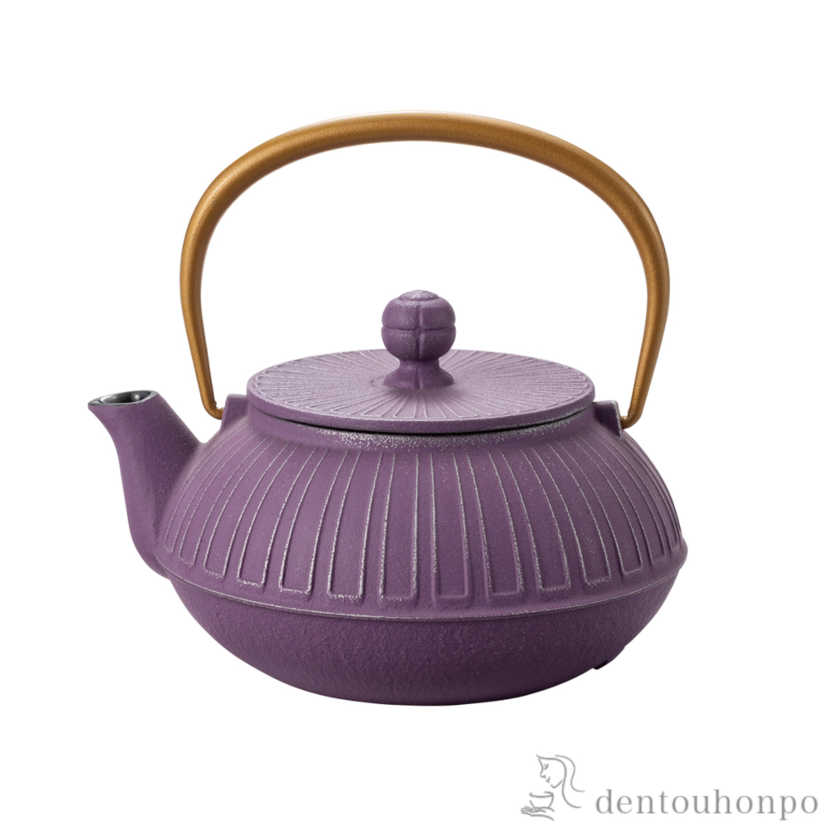 【送料無料】急須5型 菊 銀／ラベンダー 茶こし付≪約2年で出荷予定≫ ( 岩鋳 ティーポット お茶 煎茶 日本茶 おすすめ 南部鉄器 )