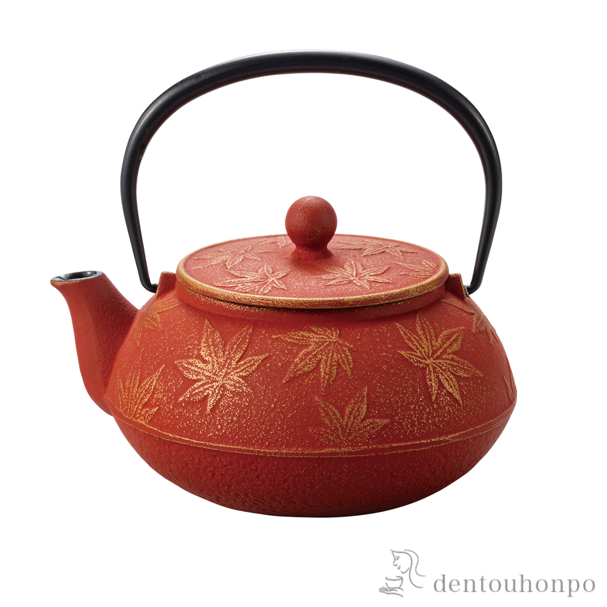 【送料無料】急須5型 カエデ 金／赤茶 茶こし付≪売り切れました≫ ( 岩鋳 ティーポット お茶 煎茶 日本茶 おすすめ 南部鉄器 )