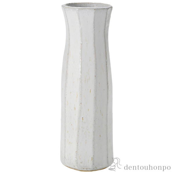 【送料無料】面取花入 御影白≪在庫確認後、21営業日程で出荷≫ ( へちもん 木札名入れ有料 母の日 プレゼント 初任給 一輪挿し おしゃれ 花器 フラワーベース 置物 信楽焼 )