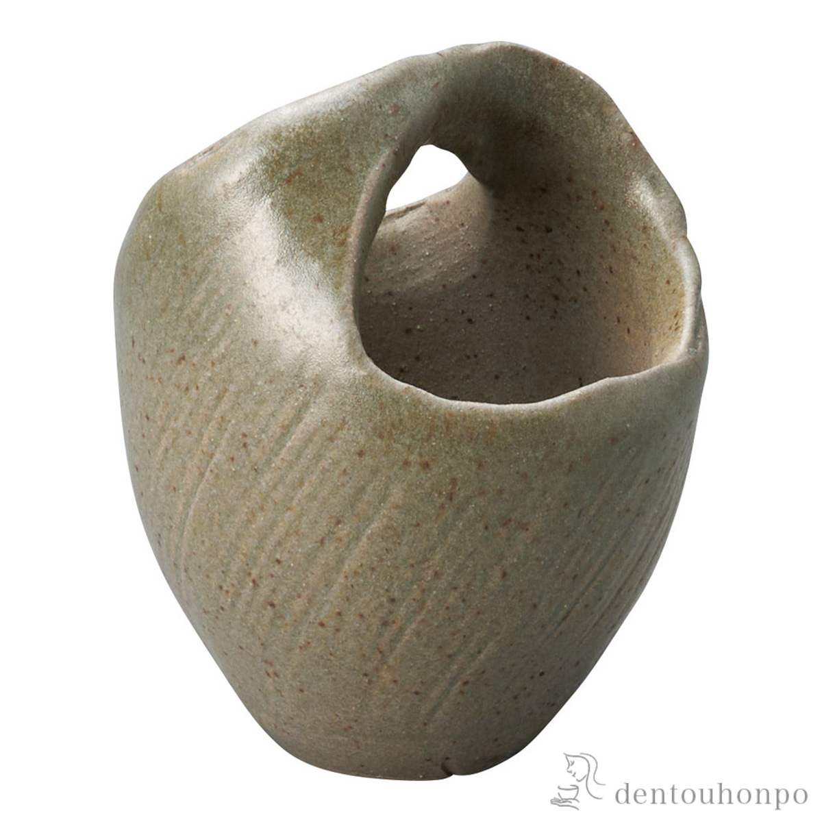 【送料無料】花瓶 回廊 灰緑 小≪在庫確認後、21営業日程で出荷≫ ( へちもん 木札名入れ有料 母の日 プレゼント 初任給 ガラス フラワーベース 花器 一輪挿し おすすめ 信楽焼 )