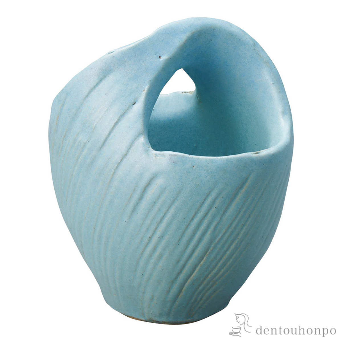 【送料無料】花瓶 回廊 空青 小≪在庫確認後、21営業日程で出荷≫ ( へちもん 木札名入れ有料 母の日 プレゼント 初任給 ガラス フラワーベース 花器 一輪挿し おすすめ 信楽焼 )