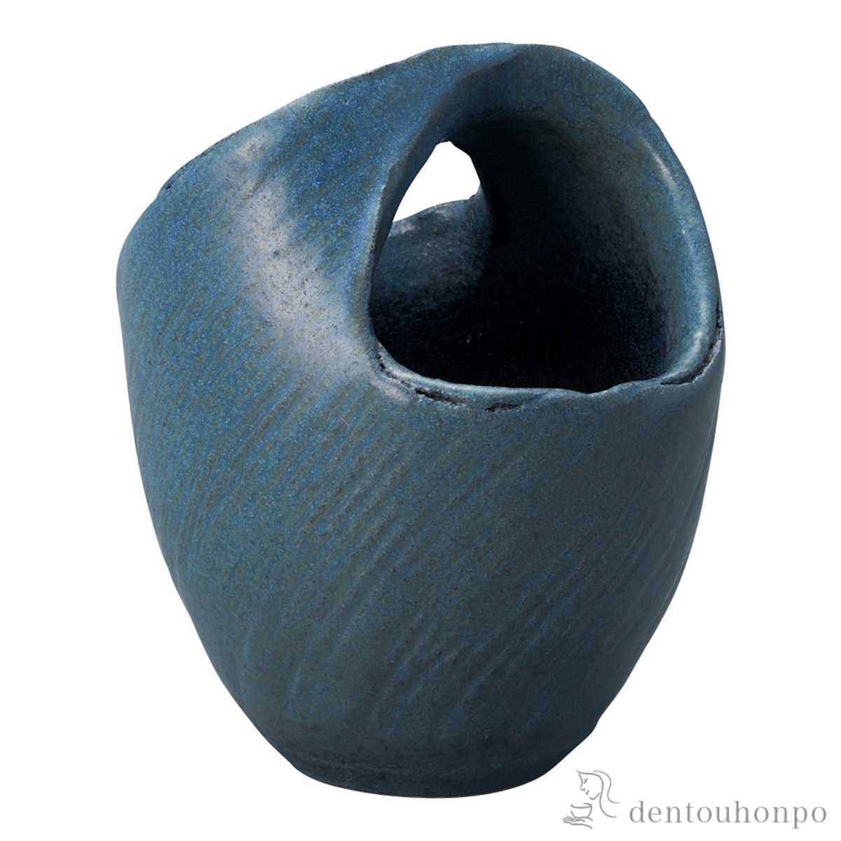 【送料無料】花瓶 回廊 鉄紺 小≪在庫確認後、21営業日程で出荷≫ ( へちもん 木札名入れ有料 母の日 プレゼント 初任給 ガラス フラワーベース 花器 一輪挿し おすすめ 信楽焼 )