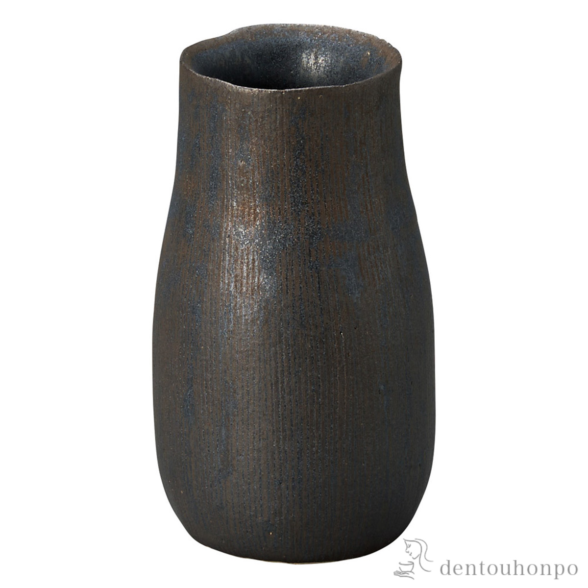 【送料無料】花瓶 どんぐり 金いぶし≪在庫確認後、21営業日程で出荷≫ ( へちもん 木札名入れ有料 母の日 プレゼント 初任給 ガラス フラワーベース 花器 一輪挿し おすすめ 信楽焼 )